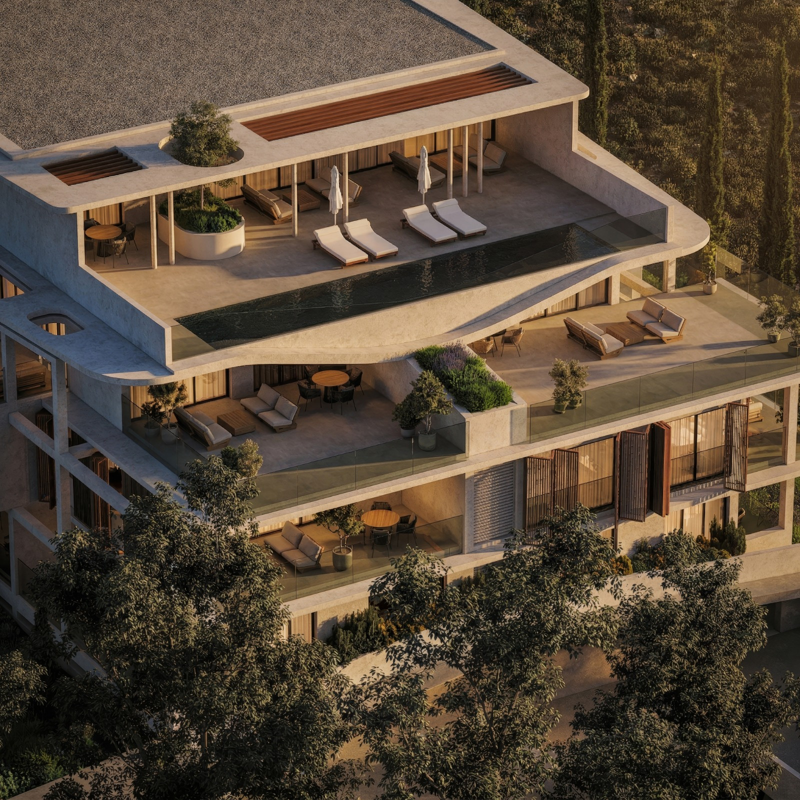 PENTHOUSE V PROJEKTE VASILEON CYPRUS - PAFOS s vlastným bazénom na streche v lokalite 200 m od mora - TOP BÝVANIE!
