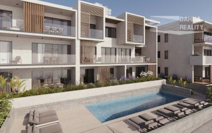APARTMÁN CYPRUS -  PAPHOS, novostavba na kľúč 2 izbový 66 m2 s bazénom, 400 m k moru