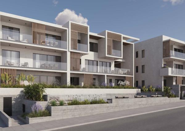 APARTMÁN CYPRUS -  PAPHOS, novostavba na kľúč 2 izbový 66 m2 s bazénom, 400 m k moru