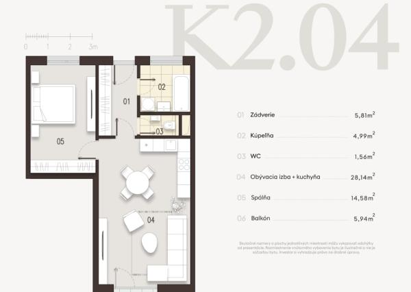 Predaj novostavba 2 izbový byt s balkónom 61 m2 + parkovacie státie v projekte ALTUM Bratislava