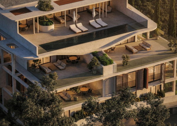 PENTHOUSE V PROJEKTE VASILEON CYPRUS - PAFOS s vlastným bazénom na streche v lokalite 200 m od mora - TOP BÝVANIE!