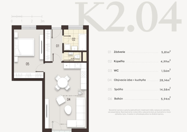 Predaj novostavba 2 izbový byt s balkónom 61 m2 + parkovacie státie v projekte ALTUM Bratislava